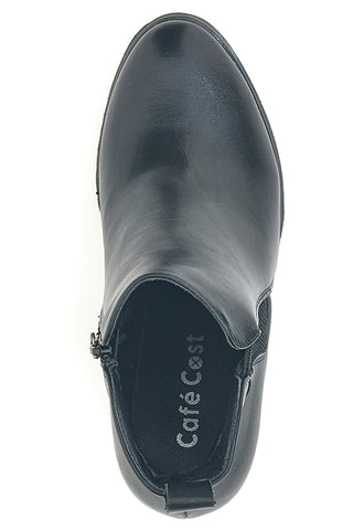 Schwarze Stiefeletten mit elastischen Seiten und breitem Absatz Cafè Cost 16807220