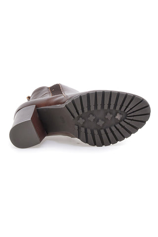 Stivaletti Tronchetti marroni con elastici laterali e tacco largo Cafè Cost 16807220