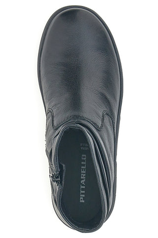 Pittarello 17801 Schwarze Lederstiefeletten mit Memory Foam