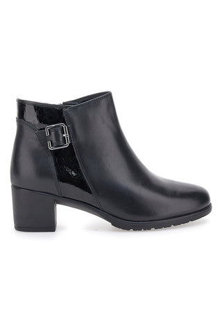 Pittarello 7472 schwarze Stiefeletten mit mittlerem Absatz und Schnalle