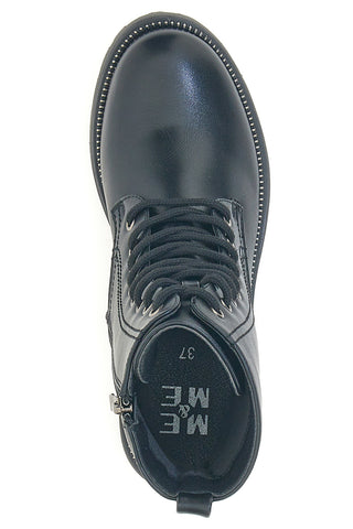 Me & Me 3002 schwarze Schnürstiefeletten mit seitlichem Reißverschluss