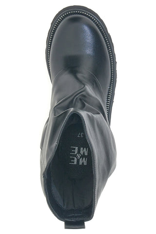 Stivali neri con gambale morbido e suola carrarmato Me & Me 3014