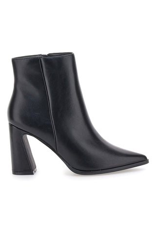 Le Havre Paris 801 schwarze Stiefeletten mit hohem Blockabsatz und spitzer Zehenpartie