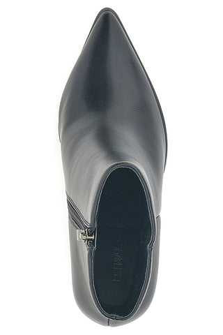 Le Havre Paris 801 schwarze Stiefeletten mit hohem Blockabsatz und spitzer Zehenpartie