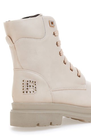 Scarponcini beige con zip laterale e strass Laura Biagiotti L97129600