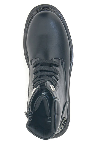 Scarponcini neri con zip laterale e strass Laura Biagiotti L97129504