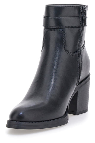 Schwarze Stiefeletten mit Absatz und Gürtel-Detail Pittarello Capsule BT24186003