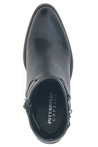 Schwarze Stiefeletten mit Absatz und Gürtel-Detail Pittarello Capsule BT24186003