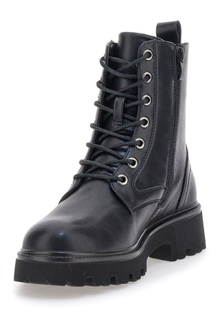 Pittarello Capsule BT251123019 schwarze Amphibien mit Panzersohle und seitlichem Reißverschluss