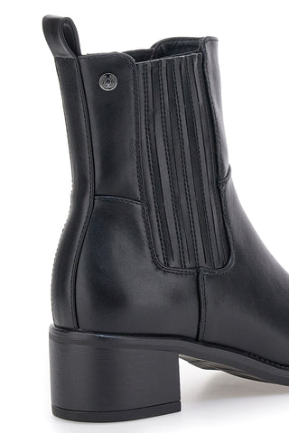 Stivaletti neri con fascia laterale strutturata e tacco medio Pittarello capsule BT251152002