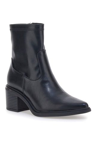 Stivaletti neri con punta affusolata e tacco medio Pittarello BT251146008