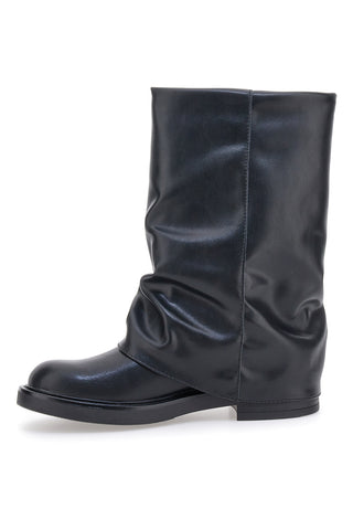 Pittarello Capsule BT251241010 Schwarze Stiefeletten mit Schnalle und weitem Bein