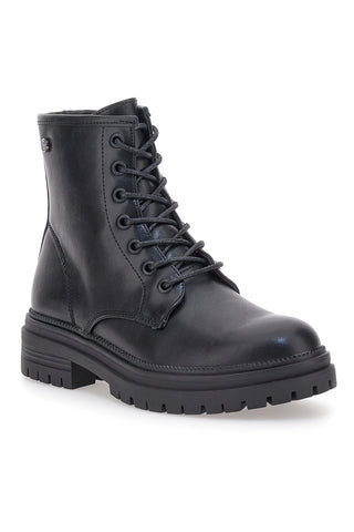 Anfibi neri minimal con fondo carrarmato Pittarello Capsule BT23059037