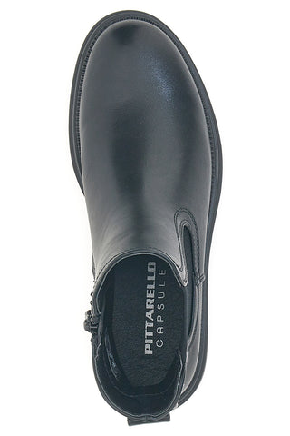 Schwarze Stiefeletten mit dekorativem Ring und Profilsohle Pittarello Kapsel BT23059066A