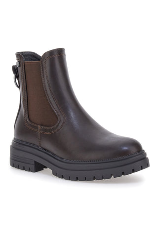 Braune Stiefeletten mit elastischer Seite und Profilsohle Pittarello BT23059066A