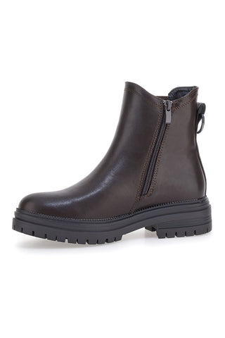Braune Stiefeletten mit elastischer Seite und Profilsohle Pittarello BT23059066A