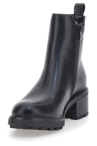 Schwarze Stiefeletten mit breitem Absatz und elastischen Einsätzen Pittarello Kapsel BT24286006