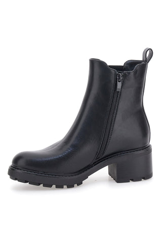 Schwarze Stiefeletten mit breitem Absatz und elastischen Einsätzen Pittarello Kapsel BT24286006