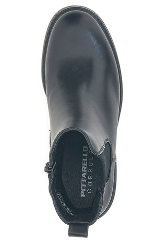 Schwarze Stiefeletten mit breitem Absatz und elastischen Einsätzen Pittarello Kapsel BT24286006
