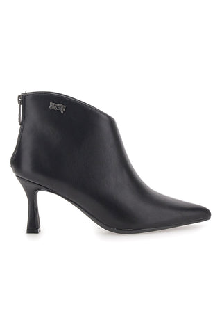 Tronchetti neri con tacco a rocchetto e zip posteriore Nazareno Gabrieli 3707