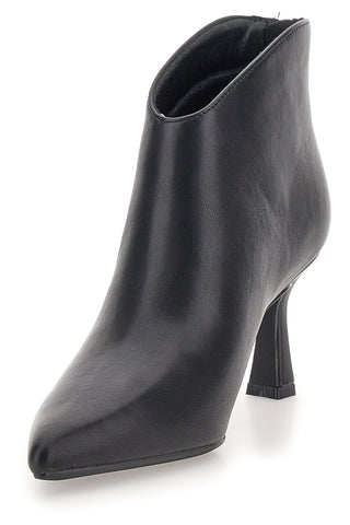 Tronchetti neri con tacco a rocchetto e zip posteriore Nazareno Gabrieli 3707