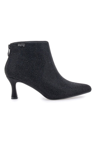 Nazareno Gabrielli 7225 schwarze Stiefeletten mit Strasssteinen und mittlerem Absatz