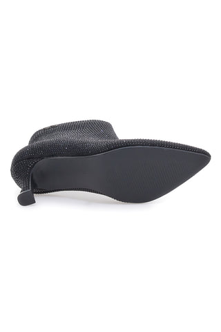 Nazareno Gabrielli 7225 schwarze Stiefeletten mit Strasssteinen und mittlerem Absatz