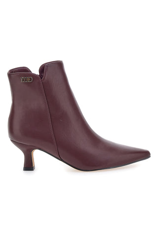 Mon dieu BZD200Q5 burgunderfarbene Stiefeletten mit Spool-Absatz