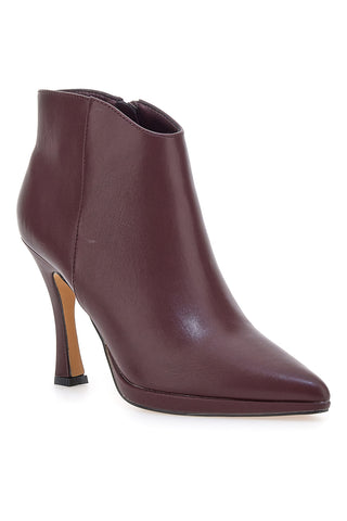 Mon dieu 1929Q20 bordeauxrote Stiefeletten mit Spulenabsatz