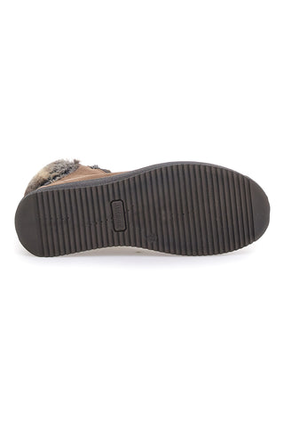 Beige Stiefeletten mit Reißverschluss und Fellfutter iMac 8566817152017