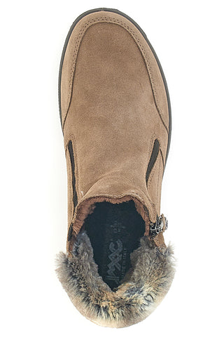 Beige Stiefeletten mit Reißverschluss und Fellfutter iMac 8566817152017