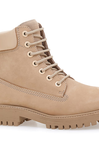 Beige Stiefel mit Profilsohle Altemberg 9065