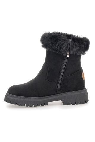 Stivaletti neri con zip laterale, fibbia e interno con pelo Carrera CAW759092020