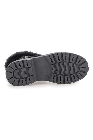 Stivaletti neri con zip laterale, fibbia e interno con pelo Carrera CAW759092020