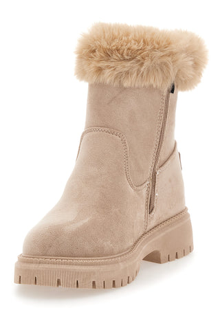 Scarponcini beige con bordo e interno in pelo Carrera CAW759096363