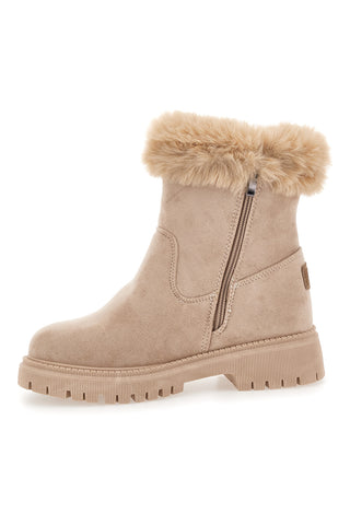 Scarponcini beige con bordo e interno in pelo Carrera CAW759096363