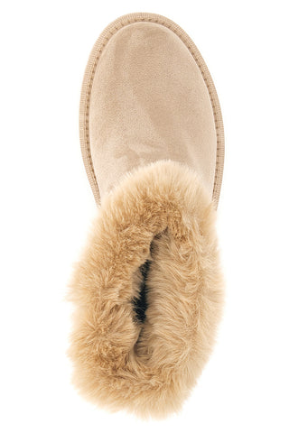 Scarponcini beige con bordo e interno in pelo Carrera CAW759096363