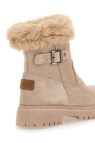 Scarponcini beige con bordo e interno in pelo Carrera CAW759096363