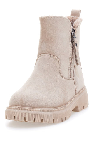 Stivaletti beige con zip laterale e interno con pelo Carrera CAW759106363