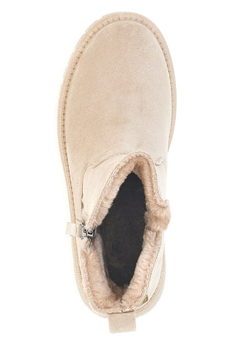 Stivaletti beige con zip laterale e interno con pelo Carrera CAW759106363