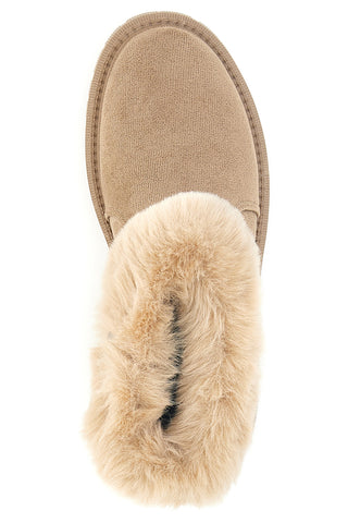 Stivaletti beige con zip laterale, bordo in pelo e interno caldo Carrera CAW759136363