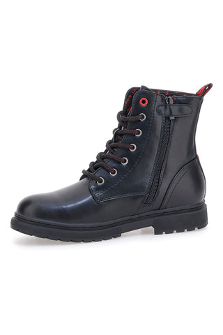 Levi's – Catherine – Schwarze Schnürstiefel mit roten Details