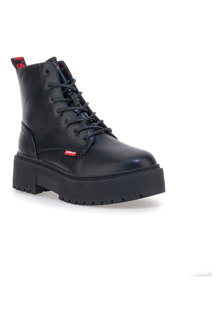 Anfibi neri platform con zip laterale e dettagli logati Levi's VCOO0021S