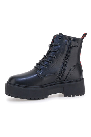 Anfibi neri platform con zip laterale e dettagli logati Levi's VCOO0021S