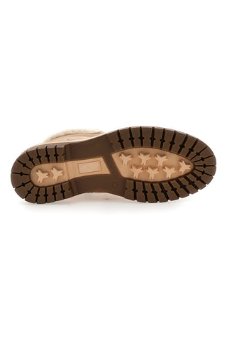 Beige Stiefeletten mit Fellfutter und Metallösen Altemberg 3