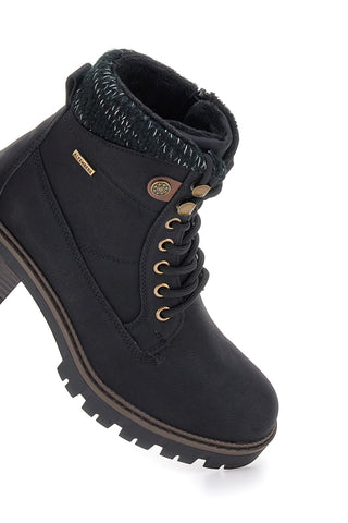 Altemberg 4 schwarze Stiefeletten mit Absatz und gepolstertem Schaft