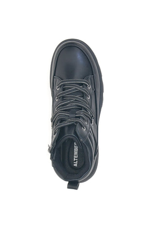 Scarponcini neri con zip laterale e suola carrarmato Altemberg 8