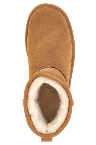 Pittarello Wow 3551 Stiefeletten aus echtem Leder in Kamelfarbe mit Fellfutter, Slipper-Stil