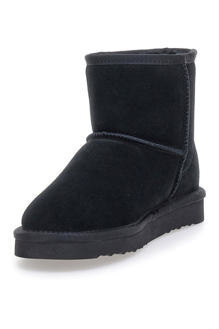 Pittarello Wow 3551 schwarze Stiefeletten aus echtem Leder mit Fellfutter, Slipper-Stil