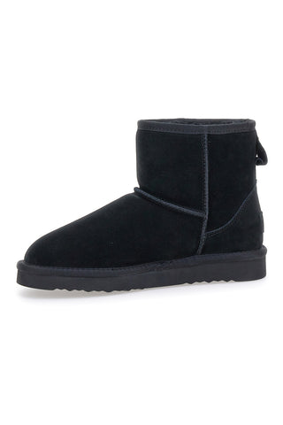 Pittarello Wow 3551 schwarze Stiefeletten aus echtem Leder mit Fellfutter, Slipper-Stil